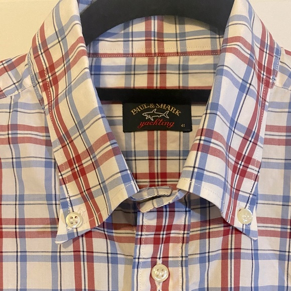 Paul & Shark Yachting Shirt. Plaid button down short sleeve. size 41 - Picture 2 of 7